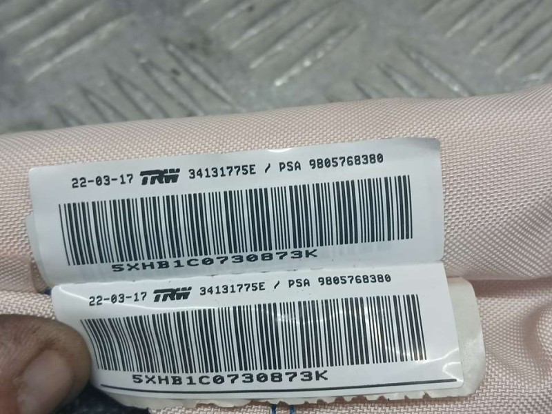 Recambio de airbag cortina delantero derecho para peugeot 308 style referencia OEM IAM 9805768380 34131775E TRW
