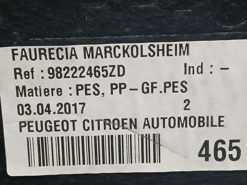 Recambio de bandeja trasera para peugeot 308 style referencia OEM IAM 98222465ZD  