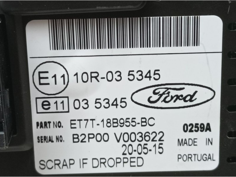 Recambio de pantalla multifuncion para ford fiesta (ccn) trend referencia OEM IAM ET7T18B955BC  