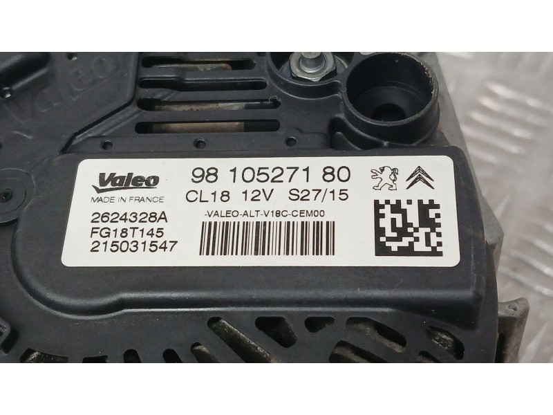 Recambio de alternador para peugeot 3008 i monospace (0u_) 1.6 bluehdi 120 referencia OEM IAM 9810527180 VALEO 2624328A