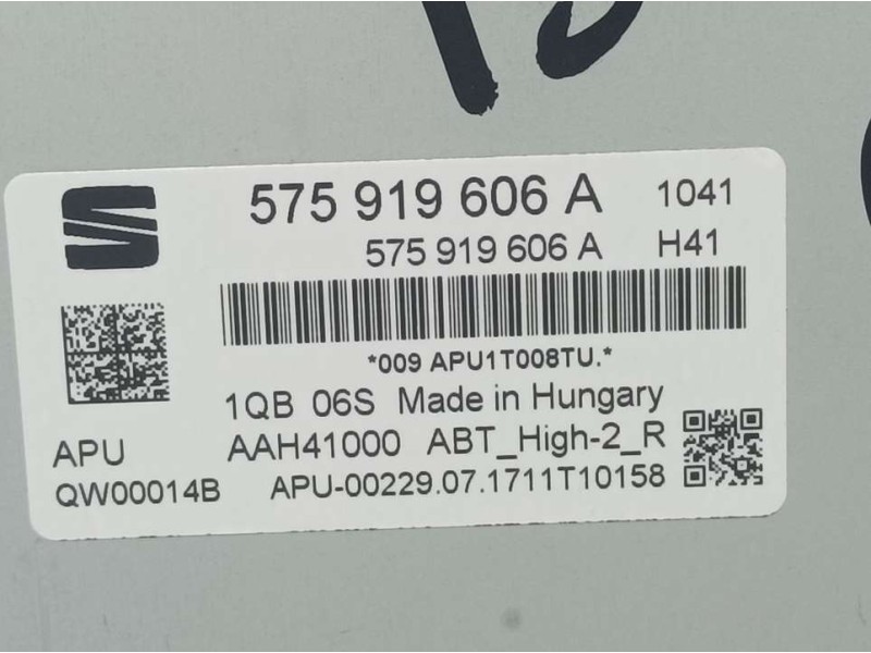 Recambio de sistema navegacion gps para seat ateca (kh7) style referencia OEM IAM 575919606A AAH41000 
