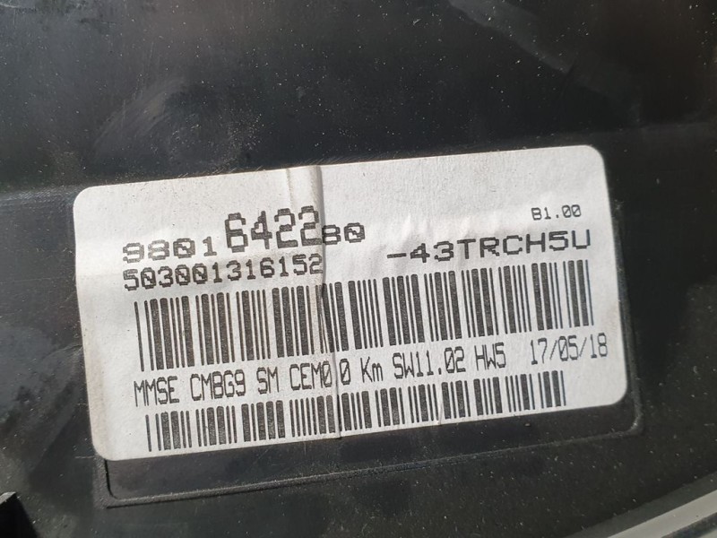 Recambio de cuadro instrumentos para peugeot partner kasten confort l1 referencia OEM IAM 9801342280 503001316152 MAGNETI MARELL
