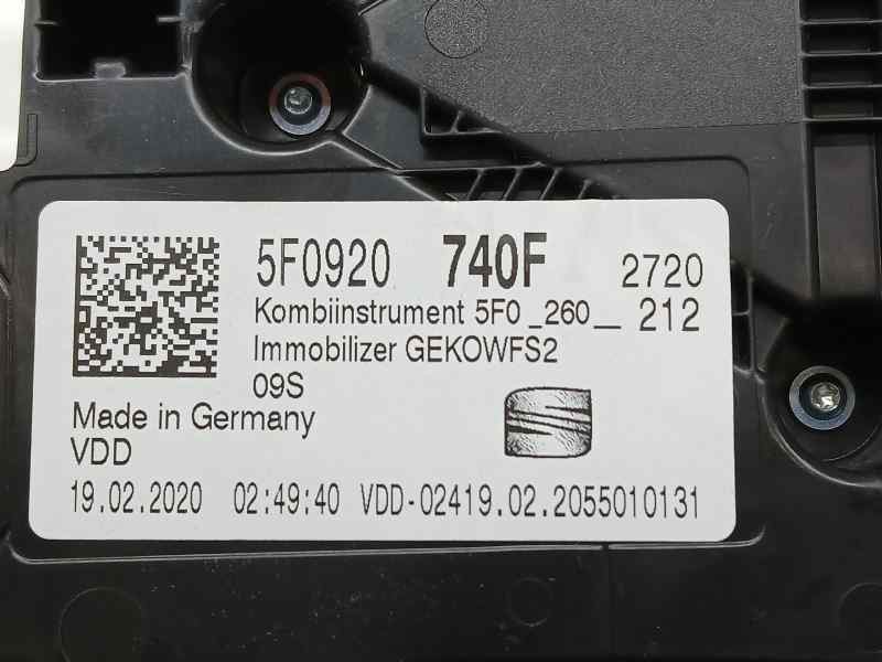 Recambio de cuadro instrumentos para seat leon (5f1) style visio edition referencia OEM IAM 5F0920740F A2C16798900 VDO CONTINENT