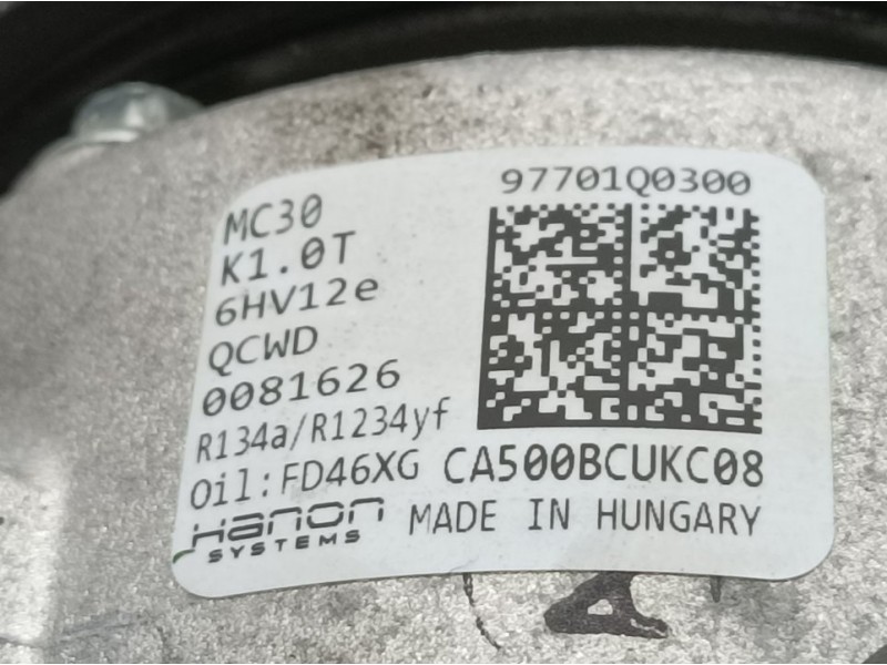Recambio de compresor aire acondicionado para hyundai i20 klass referencia OEM IAM 97701Q0300 6HV12E HANON