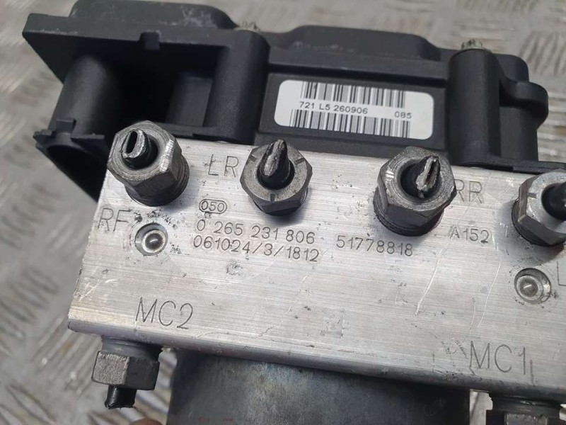 Recambio de abs para fiat stilo (192) 1.9 multijet 120 sting referencia OEM IAM 51778818 0265231806 BOSCH