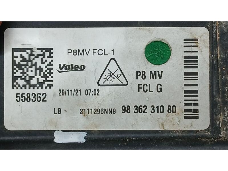 Recambio de piloto delantero izquierdo para peugeot 3008 ii suv (mc_, mr_, mj_, m4_) 1.5 bluehdi 130 referencia OEM IAM 98362310