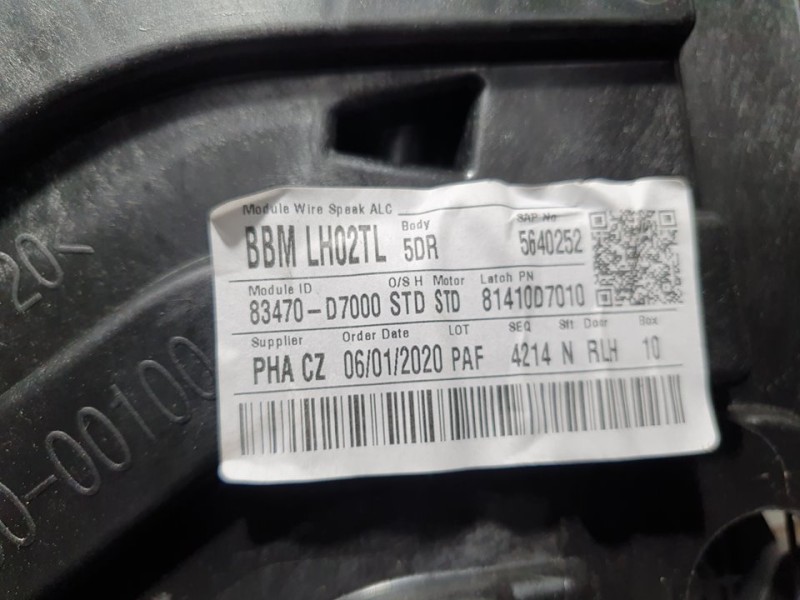 Recambio de elevalunas trasero izquierdo para hyundai tucson n-line lite 2wd referencia OEM IAM 83470F7000 5640252 ELECTRICO 2 P