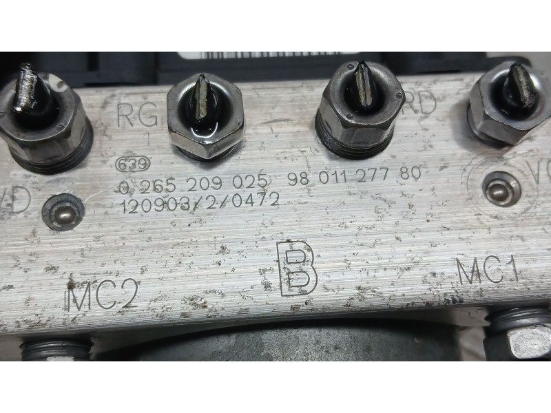 Recambio de abs para peugeot partner tepee 1.6 hdi referencia OEM IAM 9801127780 BOSCH 0265209025
