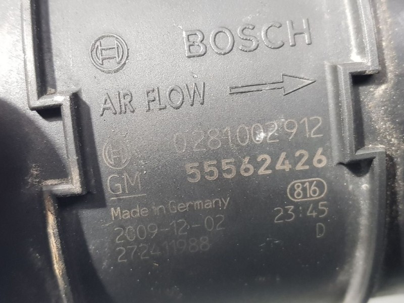 Recambio de caudalimetro para opel insignia sports tourer sport referencia OEM IAM 55562426 0281002912 BOSCH