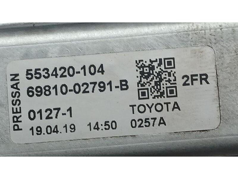 Recambio de elevalunas delantero derecho para toyota corolla (e21) hybrid active referencia OEM IAM 6981002791B ELECTRICO 553420
