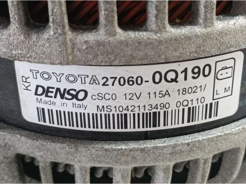 Recambio de alternador para toyota aygo kgb40(hb)/kgb40l business referencia OEM IAM 270600Q190 1042113490 DENSO