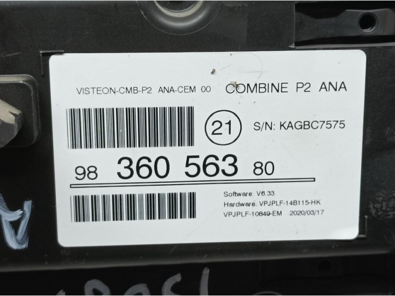 Recambio de cuadro instrumentos para peugeot 2008 (p1) allure referencia OEM IAM 9836056380 KAGBC7575 
