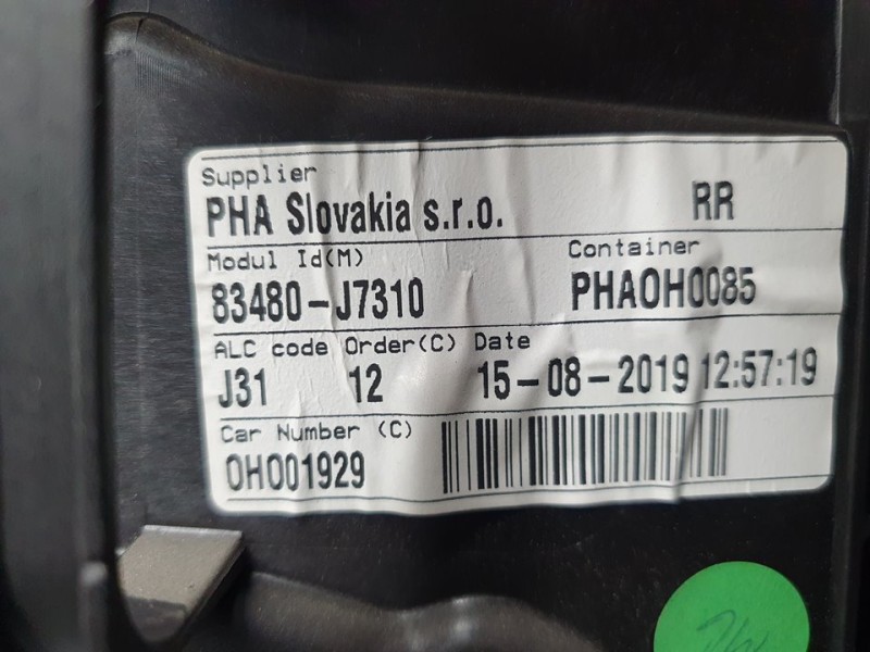 Recambio de elevalunas trasero derecho para kia xceed drive referencia OEM IAM 83480J7310  ELECTRICO 6 PINES