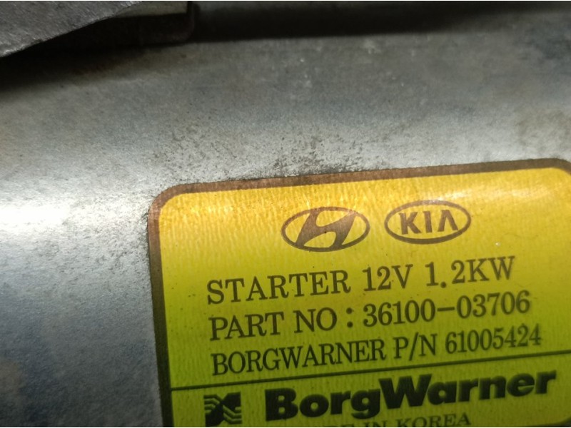 Recambio de motor arranque para kia xceed drive referencia OEM IAM 3610003706 61005424 BORGWARNER