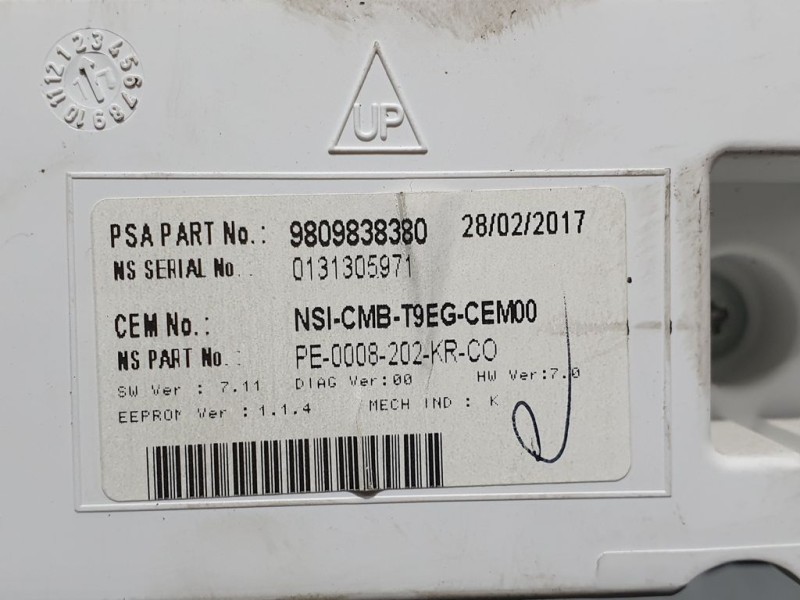 Recambio de cuadro instrumentos para peugeot 308 sw business-line referencia OEM IAM 9809838380 0131305971 