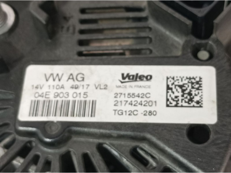 Recambio de alternador para seat ateca (kh7) style referencia OEM IAM 04E906015 2715542C VALEO