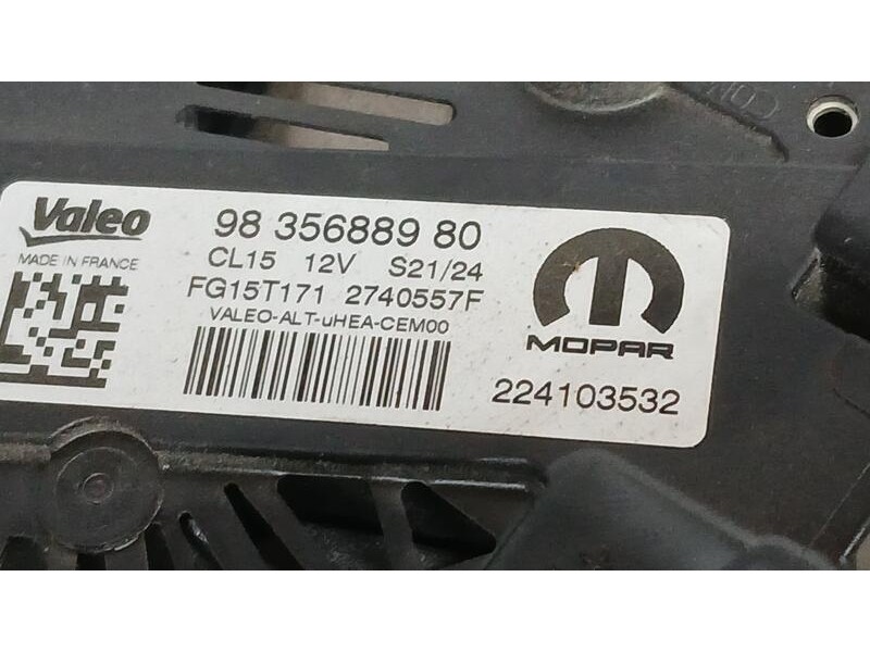 Recambio de alternador para peugeot 308 style referencia OEM IAM 9835688980 VALEO 2740557F