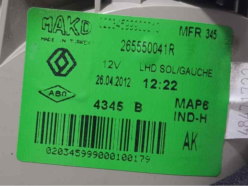 Recambio de piloto trasero izquierdo para renault fluence dynamique referencia OEM IAM 265550041R  INTERIOR