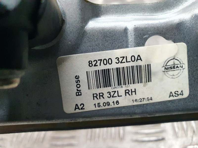 Recambio de elevalunas trasero derecho para nissan pulsar (c13) acenta referencia OEM IAM 827003ZL0A  ELECTRICO 2 PINES