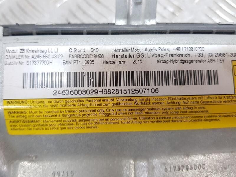 Recambio de kit airbag para mercedes-benz clase b (w246) b 180 cdi (246.212) referencia OEM IAM A2466802002 C/ SALPICADERO 