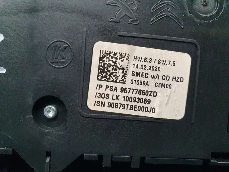 Recambio de mando multifuncion para peugeot 308 gt referencia OEM IAM 96777660ZD 10093069 LK