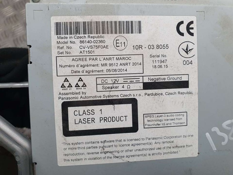 Recambio de sistema navegacion gps para toyota auris active referencia OEM IAM 8614002360 CVVS75F0AE 