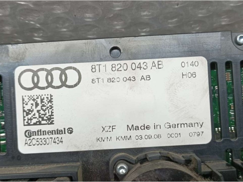 Recambio de mando climatizador para audi a5 coupe (8t) 2.0 tfsi (132kw) referencia OEM IAM 8T1820043AB A2C53307434 CONTINENTAL