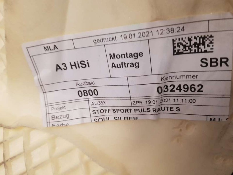 Recambio de juego asientos completo para audi a3 sedan (8ys) 35 tdi s line referencia OEM IAM 8Y0881405F C/ MANDO ELEVALUNAS DEL