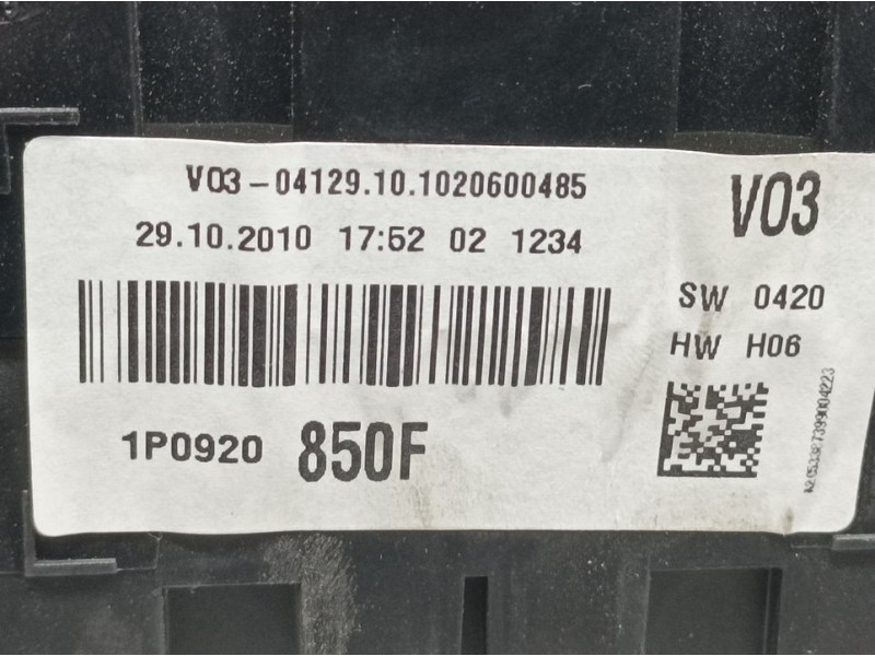 Recambio de cuadro instrumentos para seat altea (5p1) reference referencia OEM IAM 1P0920850F A2C53387399 VDO