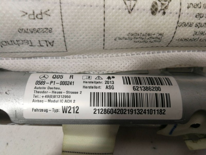 Recambio de airbag cortina delantero izquierdo para mercedes-benz clase e (w212) lim. 220 cdi blueefficiency (212.002) referenci