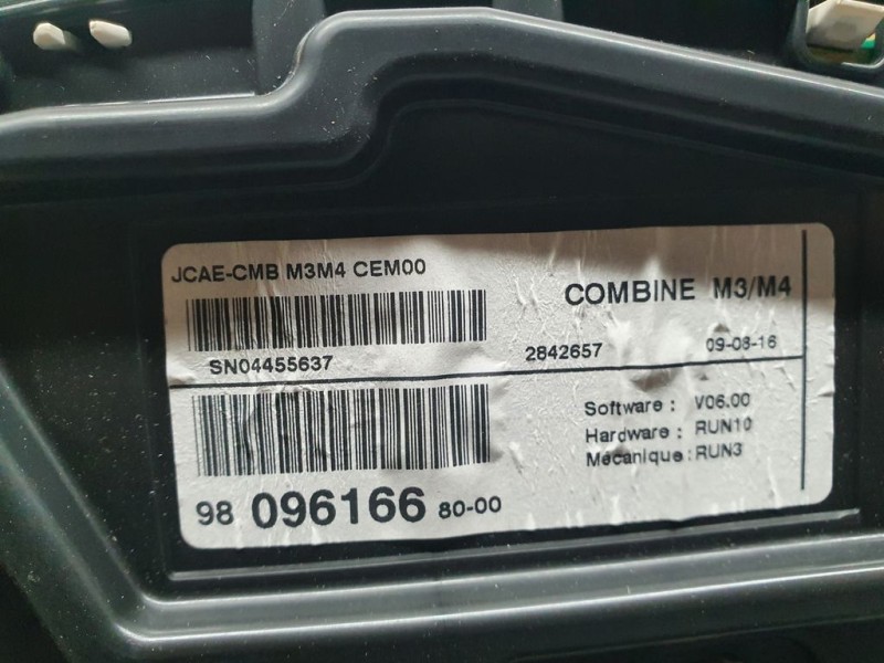 Recambio de cuadro instrumentos para citroën c-elysée exclusive referencia OEM IAM 9809616680  