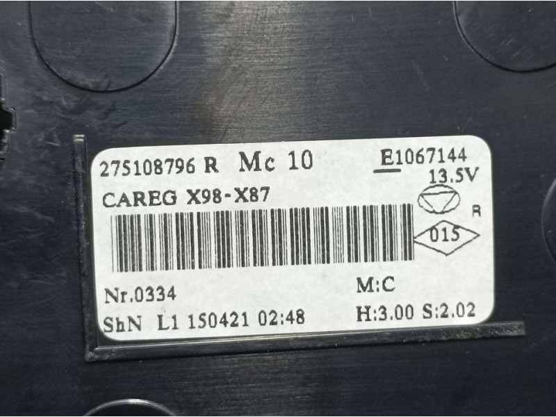 Recambio de mando climatizador para renault captur life referencia OEM IAM 275108796R  TOCADO