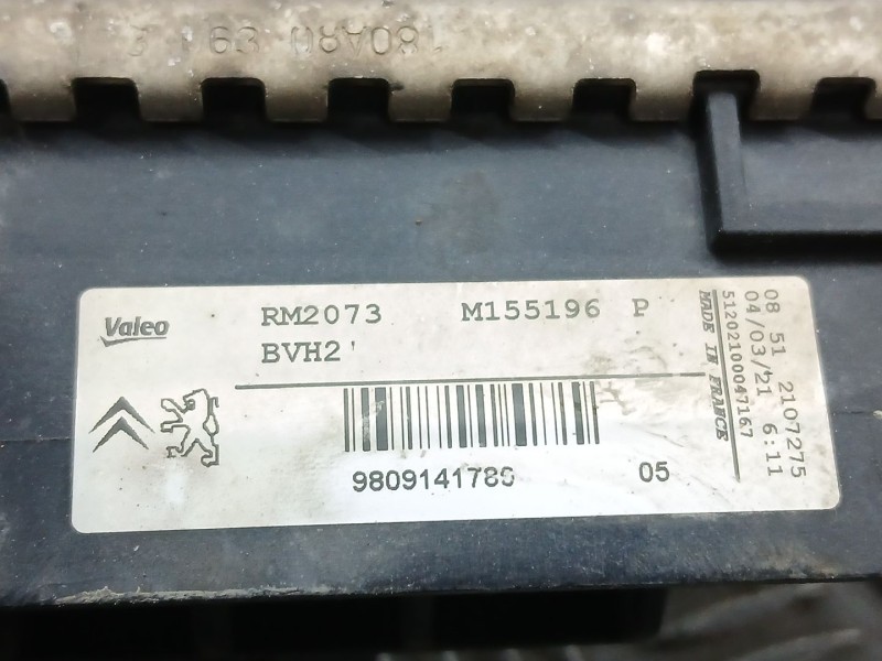 Recambio de radiador agua para peugeot partner furgoneta/monovolumen (k9) 1.5 bluehdi 100 referencia OEM IAM 9809141780 VALEO M1