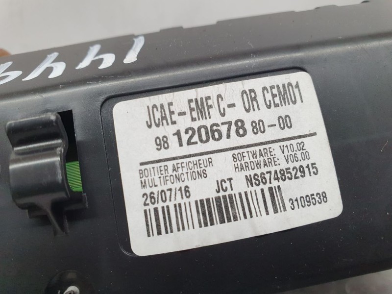 Recambio de pantalla multifuncion para citroën c-elysée exclusive referencia OEM IAM 9812067880 NS674852915 