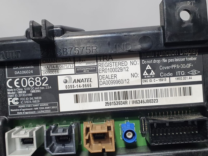 Recambio de sistema navegacion gps para renault captur intens referencia OEM IAM 259153934R 0355149666 ANATEL