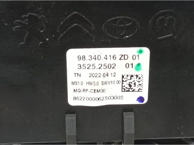 Recambio de mando climatizador para citroën berlingo furgón van talla m blue hadi 100 s&s referencia OEM IAM 98340416ZD  