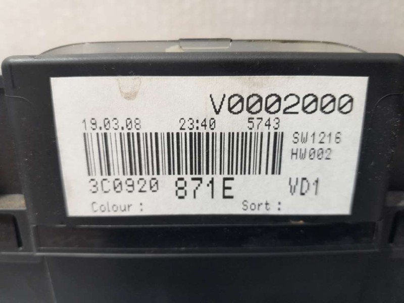 Recambio de cuadro instrumentos para volkswagen passat berlina (3c2) advance referencia OEM IAM 3C0920871E  