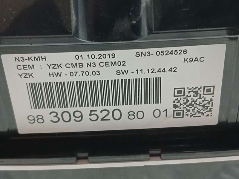 Recambio de cuadro instrumentos para citroën berlingo live m referencia OEM IAM 9830952080 YZKCMBN3CEM02 