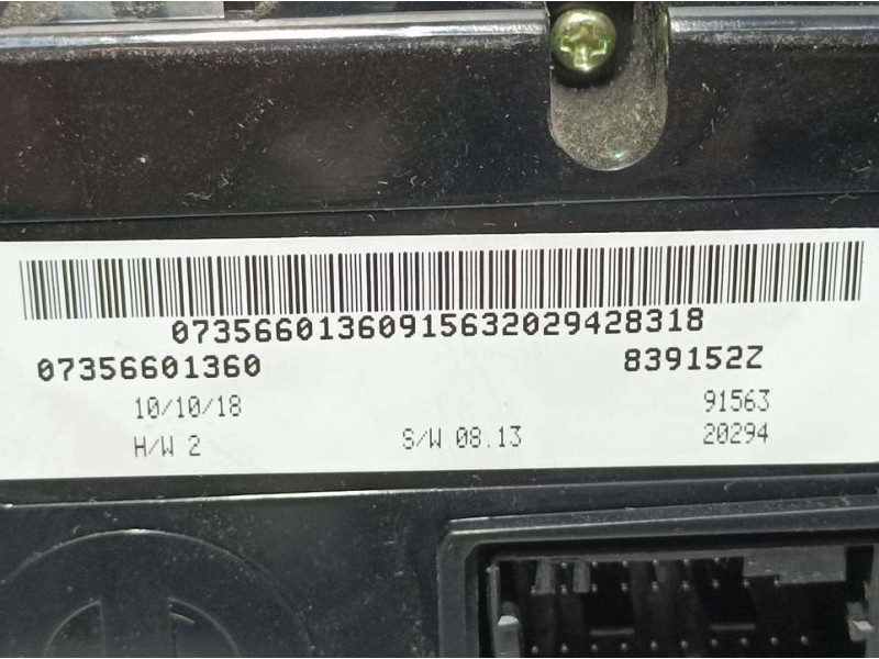 Recambio de mando climatizador para fiat tipo ii (357) berlina easy referencia OEM IAM 7356601360 839152Z 