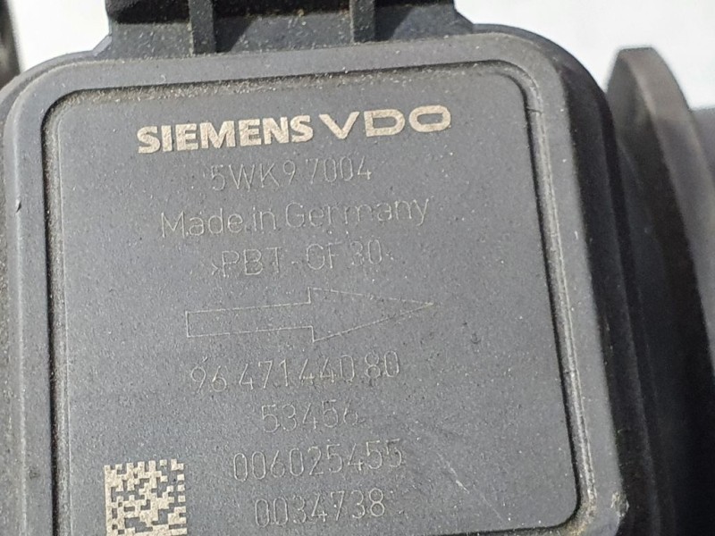 Recambio de caudalimetro para peugeot 206 berlina 1.4 hdi referencia OEM IAM 9647144080 5WK97004 SIEMENS VDO