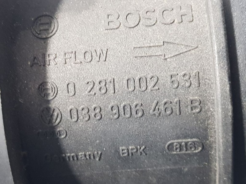 Recambio de caudalimetro para volkswagen golf v berlina (1k1) trendline referencia OEM IAM 038906461B 0281002531 BOSCH