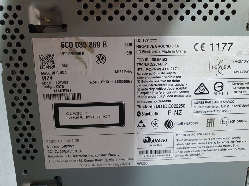 Recambio de sistema navegacion gps para volkswagen polo (6c1) comfortline bluemotion referencia OEM IAM 6C0035869B  