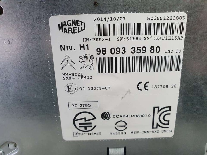 Recambio de modulo electronico para peugeot 508 allure referencia OEM IAM 9809335980 503551223805 MAGNETI MARELLI