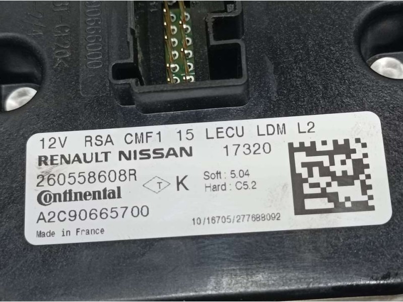 Recambio de centralita faro para renault captur zen referencia OEM IAM 260558608R A2C90665700 CONTINENTAL