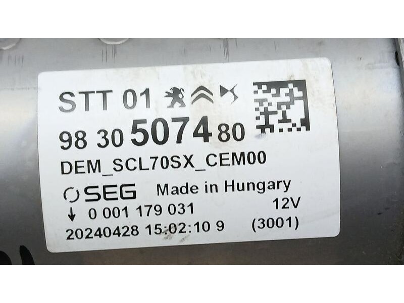 Recambio de motor arranque para peugeot 308 style referencia OEM IAM 9830507480  0001179031