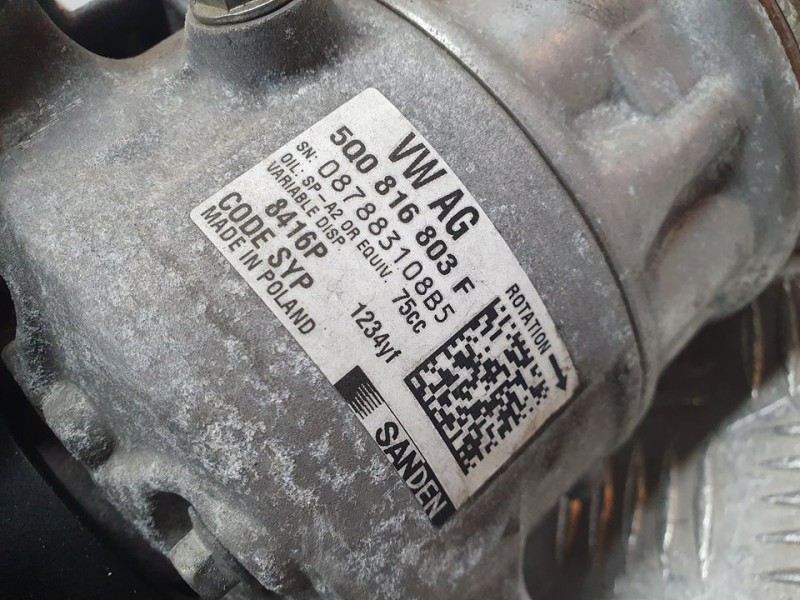 Recambio de compresor aire acondicionado para volkswagen polo advance referencia OEM IAM 5Q0816803F 8416P SANDEN