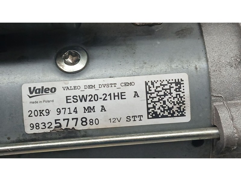 Recambio de motor arranque para peugeot partner furgoneta/monovolumen (k9) 1.5 bluehdi 100 referencia OEM IAM 9832577880 VALEO E