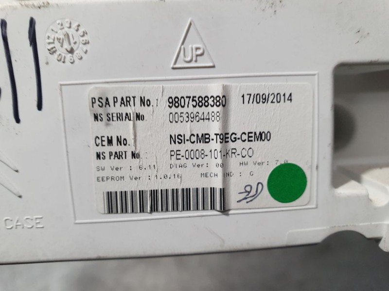 Recambio de cuadro instrumentos para peugeot 308 active referencia OEM IAM 9807588380 53964488 