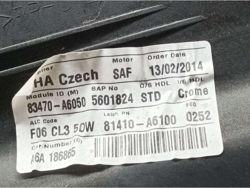 Recambio de elevalunas trasero izquierdo para hyundai i30 (gd) classic referencia OEM IAM 83470A6050  ELECTRICO