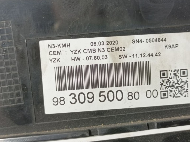 Recambio de cuadro instrumentos para peugeot rifter active standard referencia OEM IAM 9830950080  
